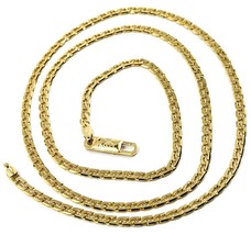 SOLID 18K GOLD GOURMETTE CUBAN CURB 18K YELLOW GOLD CHAIN OVAL WAVE 2.5m... - $1,735.00