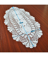 Handmade Crochet Doily Table Runners Lace Oval Table Cloth Wedding 11x27... - $10.88
