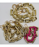 Chunky acrylic chain link strap, charm embellishment - $12.00