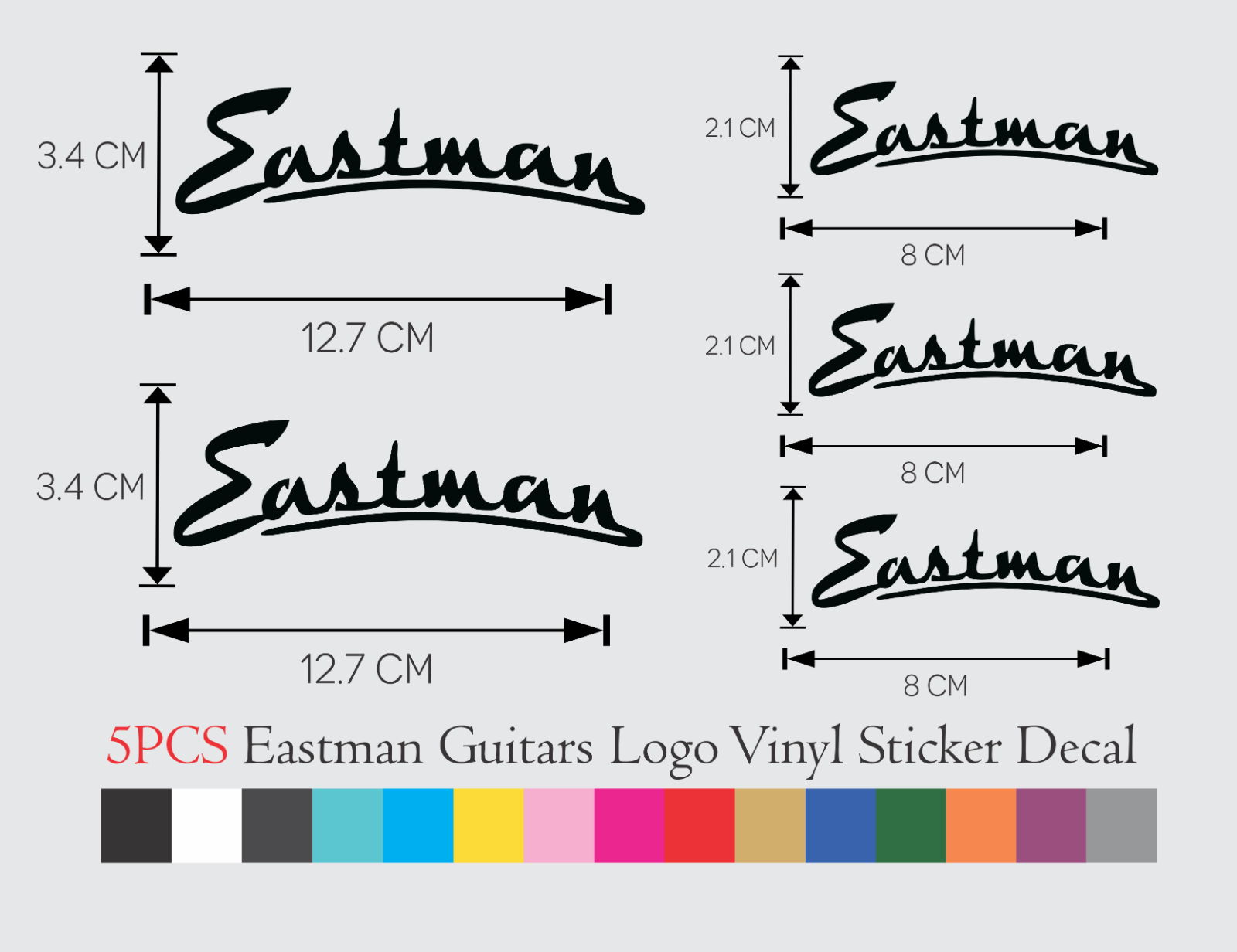 5 PCS Eastman Guitars & Mandolins logo Vinyl Decal Sticker Set Decals