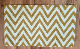 Pottery Barn CHEVRON ZIG ZAG Pillow Cover EMBROIDERED White/Gold NewDEFE... - $12.75
