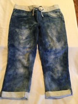 Size 14R Justice capri pants blue jean flat front girls - $11.99