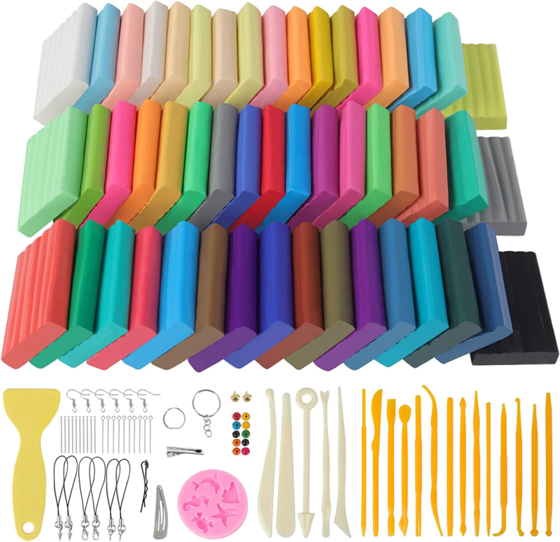 cyajm Polymer Clay 27 Color Sets, Oven Clay Modeling Clay with Glitter,  Clay Sets with Sculpting