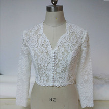 Women Retro Square Neck Lace Shirt Button Down Wedding Bridal Lace Crop Shirts