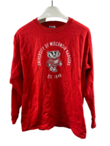 OVD Youth Unisex Vintage Wisconsin Badgers Long Sleeve Shirt-Red, Large - $19.86