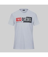 DIESEL Men Graphic T-shirt Size L White NWT (21x28&quot;) Slim Fit 100% Cotton - $29.05
