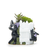 Black Cat White Fence Resin Cacti Micro Landscape Flowers Succulent Plan... - $13.67