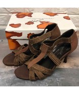 New Donald J. Pliner ABRIA BROWN strappy HEELED SANDALS heels women’s sz... - $79.94