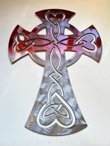 Celtic Ornamental Cross - Metal Wall Art - Ruby Tinged 22&quot; - $61.73