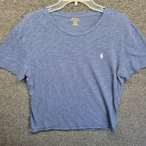 Polo Ralph Lauren T-Shirt Men's Sz L Short Sleeve Crew-Neck Logo Heathered Blue - $13.55