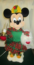 Disney Minnie Mouse Animated Motion Musical Christmas  Carrying Lamp - $190.00