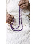 Natural Amethyst 108 Beads Japa Mala, Meditation Mala, Purple Beads Neck... - $130.00