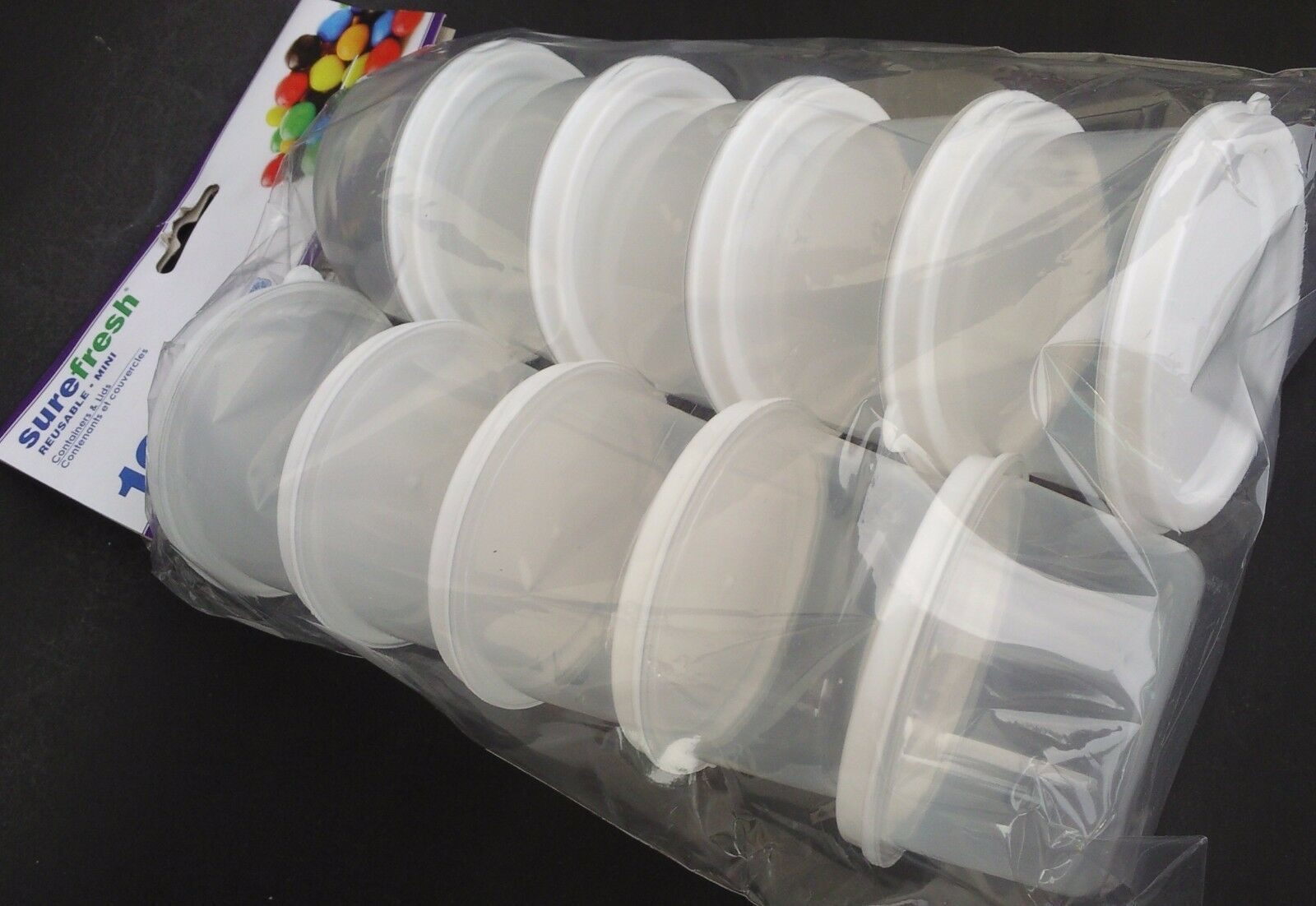 Surefresh Reusable Single Portion Containers BPA Free Plastic 8.5-9.5 Oz,  3/Pk