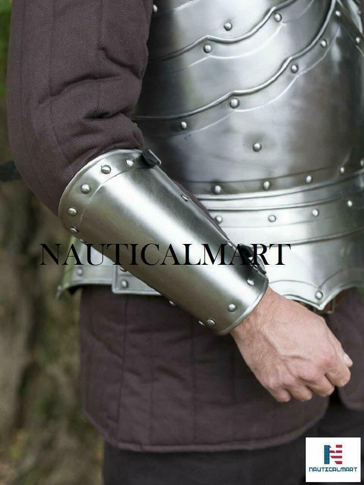 NauticalMart Medieval Chainmail Shirt Armor Gothic Gorget with Pauldrons  Medieval Costume - Halloween