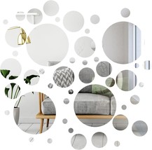 Mirror Wall Stickers, 48 Pcs., Acrylic Mirror Setting, Round Peel And Stick - $35.92
