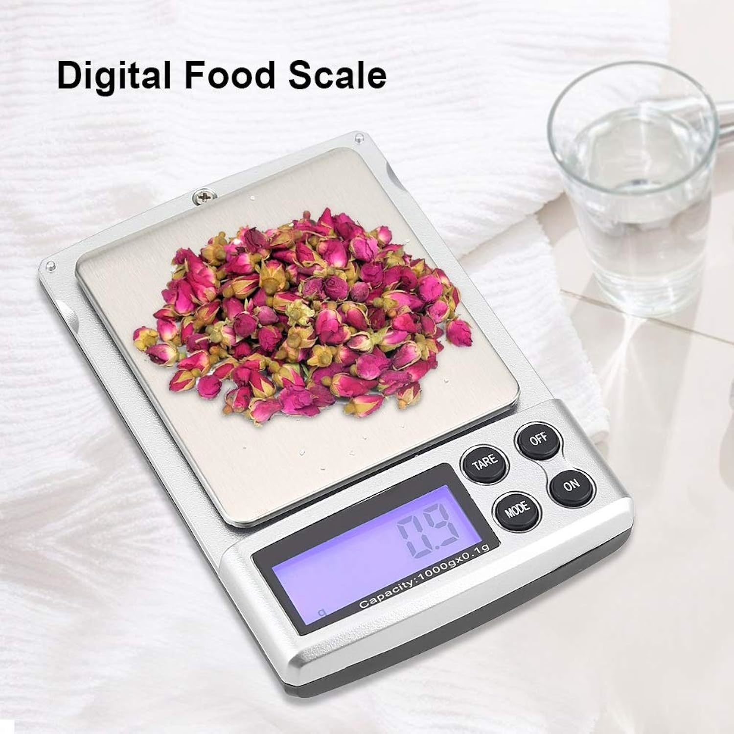All Metal Kitchen Scale Manual 22-lbs 10-Kilo Balanza de Cocina Stainless Steel Red