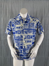Vintage Hawaiian Shirt - Tribal and Ku Pattern by Pacific Isle - Men&#39;s M... - $75.00