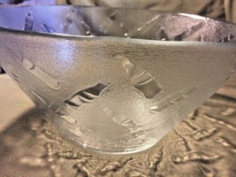 Coca Cola Large Clear Glass Embossed Serving Punch Snack Bowl 11" x 5" Coke EUC - $15.99