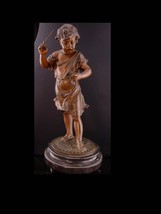 antique Bronze child statue - Italian figurine - girl with music baton -... - $550.00