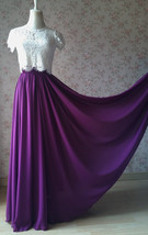 PLUM PURPLE Chiffon Maxi Skirt Outfit Womens Purple Chiffon Skirt Plus Size