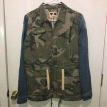 Thread &amp; Supply Camo Denim Jacket Men&#39;s SZ Medium Snaps Closure Unique - $26.72