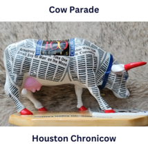 Cow Parade Houston Chronicow with Original Box 2001 Pre-Loved image 2