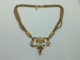 KIRKS FOLLY Angel Moon Star Pearls 4 Strand Goldtone NECKLACE - 16 inches - $55.00