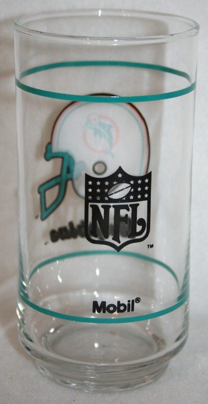 Vintage Detroit Lions 90s Mobil Collector's Glass Cup Tumbler NFL Football