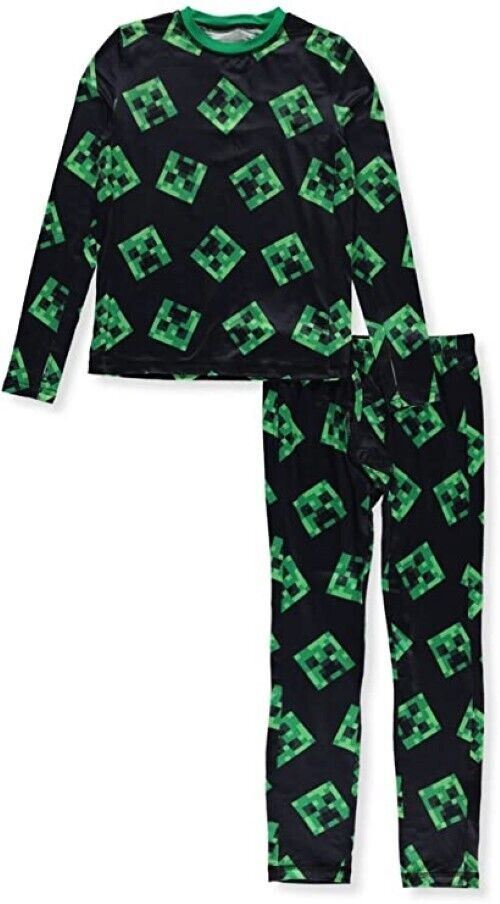 Primary image for MINECRAFT CREEPER Insulating Warm Underwear Pants Top Set NWT Boys Size 4-5  $30