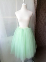Mint Green Knee Length Tutu Skirts, Womens 4-Layered Tulle Skirt, Plus Size image 1