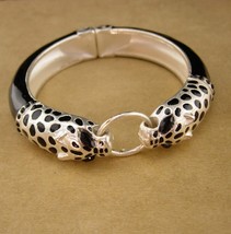 panther Designer bracelet - Leopard head bangle - byzantine medieval sty... - $95.00