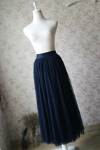 NAVY BLUE Elastic High Waisted Tulle Maxi Skirt Plus Size Bridesmaid Tutu Skirt image 2