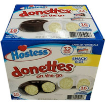  Hostess Mini Powered Donettes and Frosted Chocolate Mini Donettes 32 CT... - $24.31