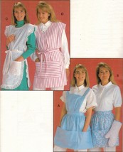 Misses Kwik Sew Bib Straps Pullover Large Pockets Aprons Oven Mitt Sew P... - $9.99