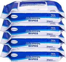 4 Pack Caresour 75% Alcohol-Based Sanitizing Wipes (50-Count)