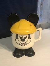 Vintage MICKEY MOUSE Plastic Sippy Cup Mug Souvenir Walt Disney