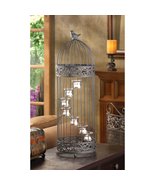 Birdcage Staircase Iron and Glass Candle Stand - $69.95