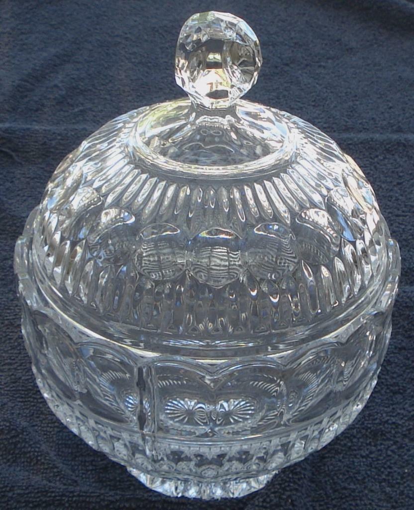 Beautiful Crystal Footed Covered Candy Dish Crystal VGC GREAT
