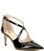 Louise et Cie Jena Patent Leather Strappy Pointed Pumps, Multi Sizes Blk... - $89.95