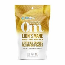 Om Mushroom Superfood Lion&#39;s Mane Organic Mushroom Powder, 3.5 Ounce, 50... - $33.81