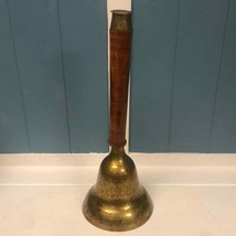Vintage 14.5” Brass Bell with Wooden wood Handle *read - $42.69