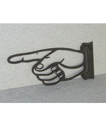 Large Left Wood Pointing Finger Wall Decor Sign Man Cave Art - $15.95