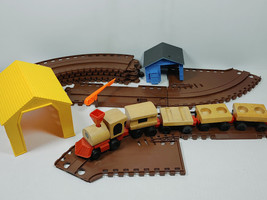 Vintage Mattel Preschool Motor Putt Putt Railroad Wood Train Track Building 1972 - $19.95
