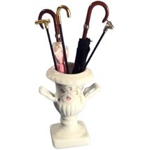 DOLLHOUSE Porcelain Stand 1.652/0 Reutter w Canes &amp; Umbrellas Miniature - $34.66