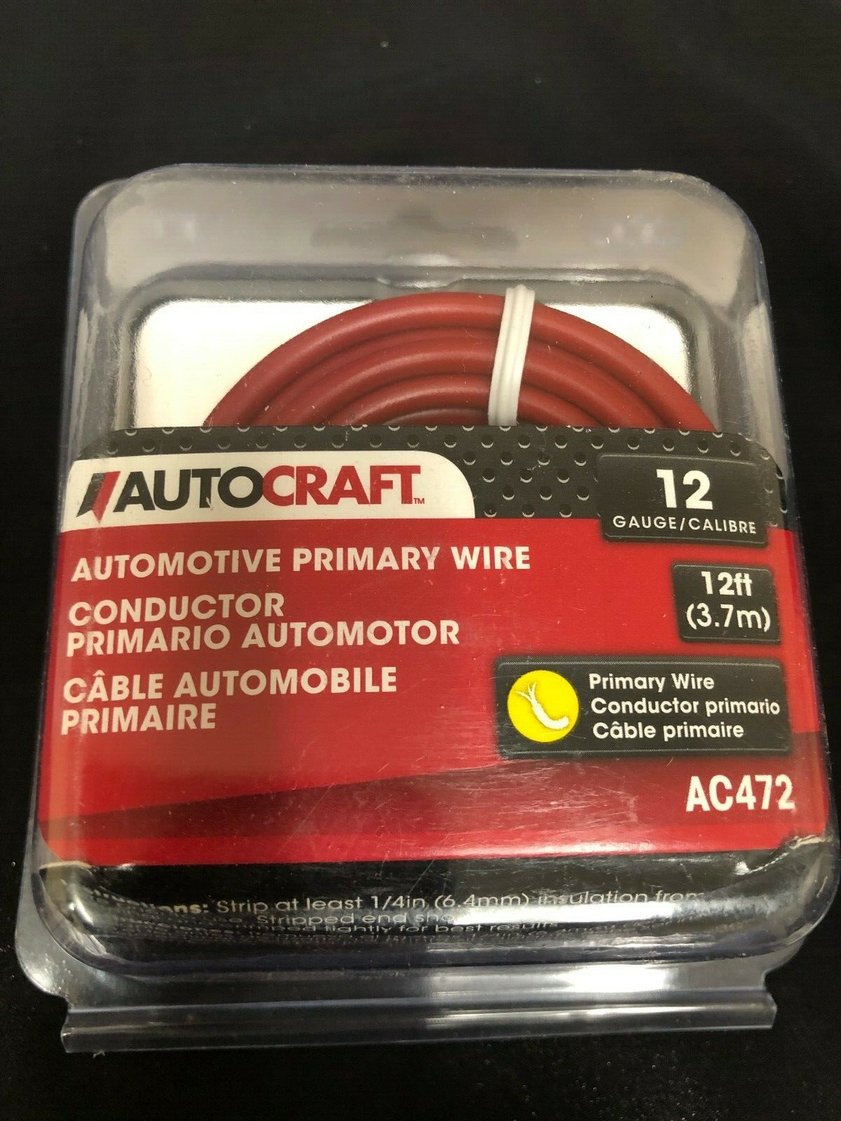 AutoCraft Automotive Primary Wire 18 Gauge, 40 ft, Red, AC469