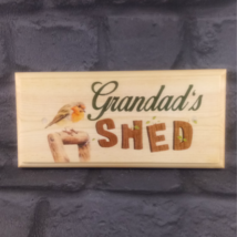 Grandads Shed Sign, Robin Garden Plaque Workshop Allotment Dad Gramps Gi... - $12.02