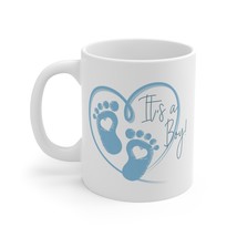 Coffee Tea Mug Its a Boy Baby Footprints Gender Reveal Surprise Idea - $24.00
