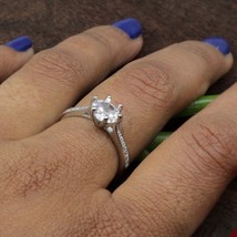 Sexy Indischer Stil 925 Massiv Silber Ring Weiß Cz Nieten Platin Finish - $17.10