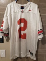 NIKE TEAM Mens #2 OHIO STATE Buckeyes Authentic White Football Jersey OS... - $49.95