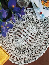 6X Sheer & Matching Ovals Shining Stargazing Doily Table Center Crochet Pattern - $9.99